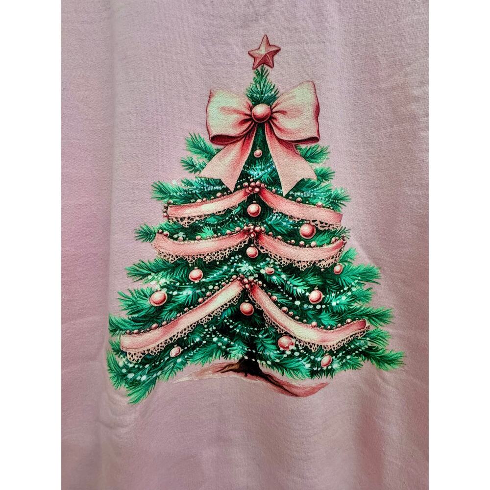 New Christmas Sweatshirt - Pink Coquette Christmas Tree